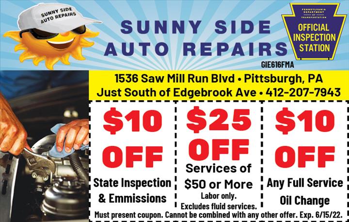 Save off auto repair with these valuable coupons from Sunny Side Auto Repairs